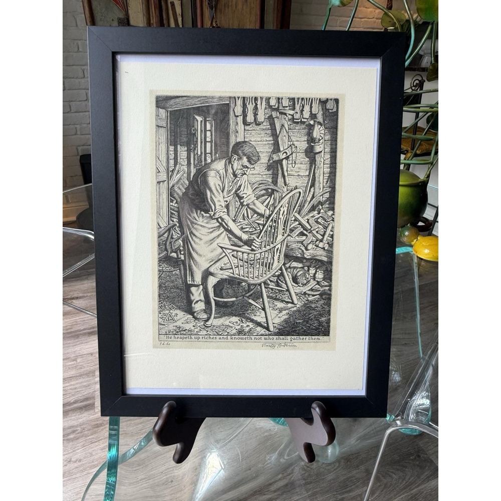 Stanley Anderson The Chair-Maker 1944 Framed Art Print